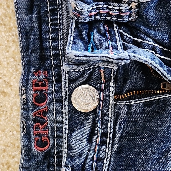 Grace in LA Southwest Fray Hem Shorts Size 27 - Picture 8 of 10